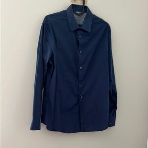 Calvin Klein Blue Dress Shirt Elegant Design